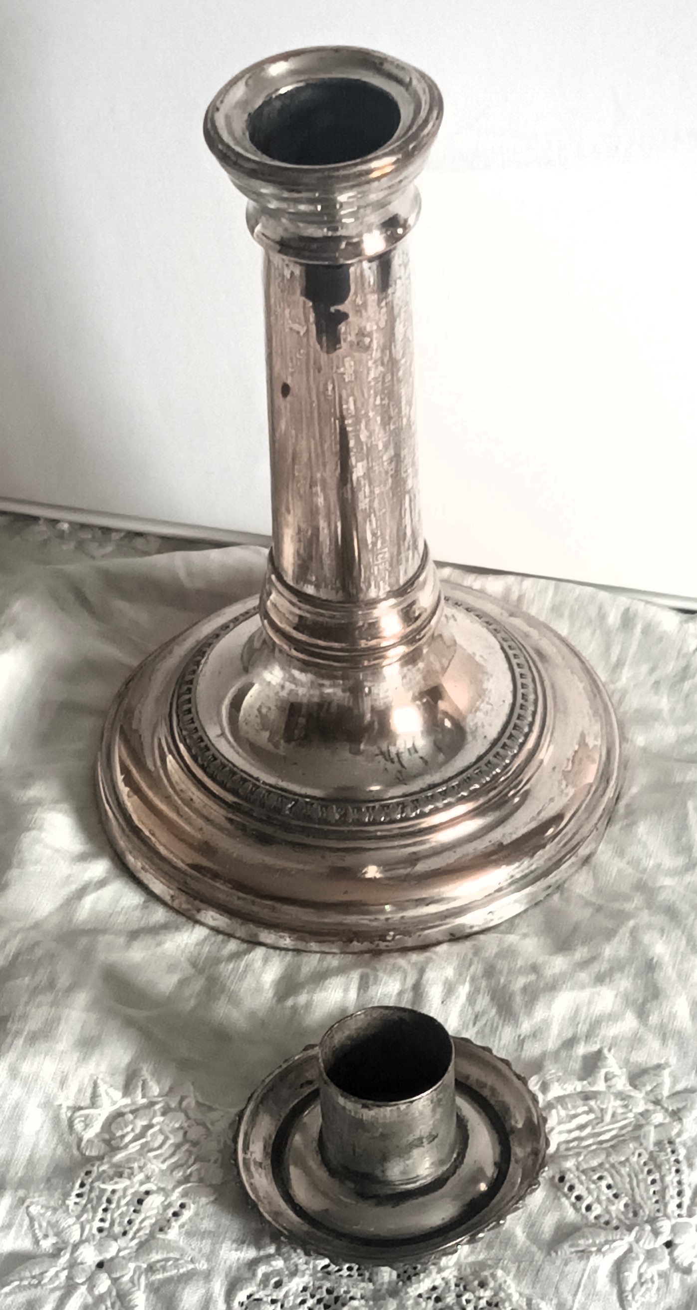 Antique English Victorian Old Sheffield Plate Candlestick Antique Lighting 8